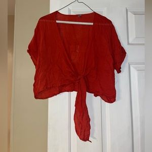 Medium orange crop top (Tie in the front)